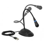 DELOCK μικρόφωνο με βάση και mute button 65871, USB, 1.7m, μαύρο - Image 2