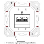 GOOBAY επιτοίχια πρίζα CAT 6 68244, 2x RJ45, 80x80mm, λευκή - Image 5