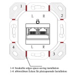GOOBAY επιτοίχια πρίζα CAT 6a 68572, 2x RJ45, 80x80mm, λευκή - Image 5