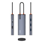 LDNIO docking station DS-15H, 5 θυρών, USB-C σύνδεση, 4K, 100W PD, γκρι - Image 3