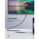 LDNIO docking station DS-26H, 6 θυρών, USB-C σύνδεση, 4K, 100W PD, λευκό - Image 3