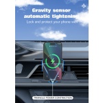 LDNIO ασύρματος φορτιστής & βάση smartphone αυτοκινήτου MA30, 15W, μαύρο - Image 4