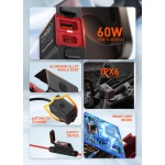 LDNIO φορτιστής μοτοσυκλέτας C108 με καλώδιο, USB/USB-C, 60W, μαύρος - Image 4