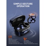 LDNIO earphones με θήκη φόρτισης T09, OWS, Φ10mm, 35/400mAh, μπλε - Image 3