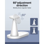 LDNIO ασύρματος φορτιστής WL01 με LED φωτισμό, 3 σε 1, 15W, λευκός - Image 3