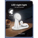 LDNIO ασύρματος φορτιστής WL01 με LED φωτισμό, 3 σε 1, 15W, λευκός - Image 5