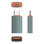 LDNIO αντάπτορας USB-C σε USB LC140, αρσενικό σε θηλυκό, γκρι - Image 5