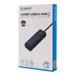 ORICO USB hub PW4U-C3, 4x θυρών, USB 3.0, 5Gbps, USB-C σύνδεση, μαύρο - Image 4