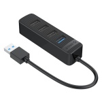 ORICO USB hub TWU32-4A, 4x θυρών, USB 3.0, 5Gbps, USB σύνδεση, έξτρα τροφοδοσία, μαύρο - Image 3