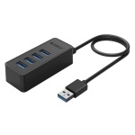ORICO USB hub W5P-U3, 4x θύρες USB 3.0 5Gbps, USB σύνδεση, 1m καλώδιο, μαύρο