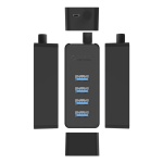 ORICO USB hub W5P-U3, 4x θύρες USB 3.0 5Gbps, USB σύνδεση, 1m καλώδιο, μαύρο - Image 3