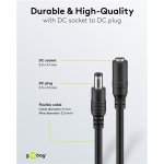 GOOBAY καλώδιο προέκτασης τροφοδοσίας 71399, 5.5x2.1mm, 3m, μαύρο - Image 4