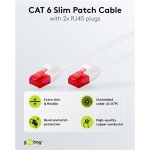 GOOBAY καλώδιο δικτύου 71550, CAT 6 U/UTP, slim, copper, 250MHz, 0.25m, λευκό - Image 2