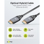 GOOBAY καλώδιο HDMI 2.1 76277 με Ethernet, 8K/60Hz, 48 Gbps, 40m, μαύρο - Image 2