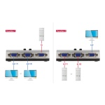 DELOCK VGA switch 87758, 2 σε 1, bidirectional, 1080p/60Hz, ασημί - Image 2