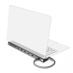 DELOCK docking station 87895, 9 θυρών, βάση laptop, 85W PD, 4K, γκρι - Image 2