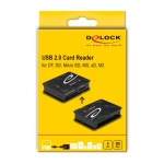 DELOCK card reader 91007 για Micro SD/SD/CF/MS/xD/M2, μαύρο - Image 3