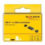 DELOCK card reader 91020 για SD & micro SD, USB/USB-C σύνδεση, 5Gbps, μαύρο - Image 4