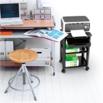 BRATECK ραφιέρα δαπέδου AMS-5L με ροδάκια, 3 ράφια, 50x33x63.5cm, έως 10kg, μαύρη - Image 2