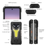 ULEFONE smartphone Armor 34 Pro με βιντεοπροβολέα, 6.95", 5G, 16/512GB, 25500mAh, IP68/IP69K/MIL-STD-810H, μαύρο - Image 4