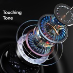 USAMS earphones με θήκη φόρτισης E02, TWS, ANC & ENC, Φ10mm, 35/300mAh, μαύρα - Image 4