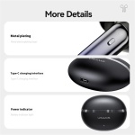 USAMS earphones με θήκη φόρτισης E02, TWS, ANC & ENC, Φ10mm, 35/300mAh, μαύρα - Image 5