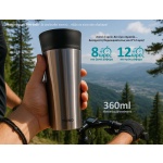 BRUNO θερμός BRN-0068, εργονομικό καπάκι, anti-slip, 360ml, ασημί - Image 4