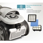 BRUNO ηλεκτρική σκούπα BRN-0137, 800W, 3lt, κυκλωνική, λευκή - Image 5