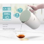 BRUNO βραστήρας BRN-0140 με διπλό τοίχωμα, 1.7L, Strix, 2200W, λευκός - Image 3