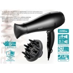 BRUNO σεσουάρ μαλλιών BRN-0154, 2200W, με φυσούνα, μαύρο - Image 2