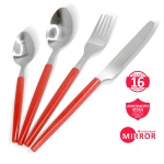 BRUNO σετ μαχαιροπίρουνα ανοξείδωτα Accorto, κόκκινο, 16τμχ - Image 4