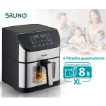 BRUNO φριτέζα αέρος BRN-0194, 8lt, 1800W, inox/μαύρη - Image 4