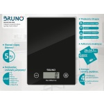 BRUNO ψηφιακή ζυγαριά κουζίνας BRN-0208, 1gr/5kg, Scale in Black - Image 2