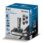 BRUNO κουρευτική/ξυριστική μηχανή 5 σε 1 BRN-0221, επαναφορτιζόμενη, ψηφιακή ένδειξη, black-inox, σετ 16τμχ - Image 5