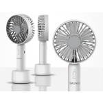 BRUNO φορητός ανεμιστήρας χειρός BRN-0229, επαναφορτιζόμενος, με βάση & λουράκι μεταφοράς, λευκός/γκρι