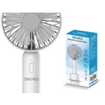BRUNO φορητός ανεμιστήρας χειρός BRN-0229, επαναφορτιζόμενος, με βάση & λουράκι μεταφοράς, λευκός/γκρι - Image 4