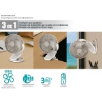 BRUNO ανεμιστήρας με κλίπ BRN-0230, επαναφορτιζόμενος, λευκός/γκρι - Image 2