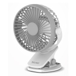 BRUNO ανεμιστήρας με κλίπ BRN-0230, επαναφορτιζόμενος, λευκός/γκρι