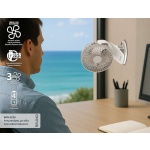 BRUNO ανεμιστήρας με κλίπ BRN-0230, επαναφορτιζόμενος, λευκός/γκρι - Image 3