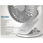 BRUNO ανεμιστήρας με κλίπ BRN-0230, επαναφορτιζόμενος, λευκός/γκρι - Image 4
