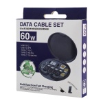 POWERTECH all in one κιτ φόρτισης με καλώδιο & αντάπτορες CAB-U161, 60W, 30cm, μαύρο - Image 4