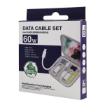 POWERTECH all in one κιτ φόρτισης με καλώδιο & αντάπτορες CAB-U162, 60W, 30cm, μαύρο - Image 4