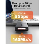 CABLETIME card reader CT-ACCD3-AG για SD & micro SD, USB 3.0, 5Gbps, γκρι - Image 3