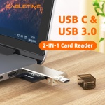CABLETIME card reader CT-ACMCD2-ZG για SD & micro SD, USB/USB-C σύνδεση, 5Gbps, γκρι - Image 2