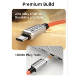 CABLETIME καλώδιο USB-C CT-CM240-ZSO2, 240W, 480Mbps, 2m, πορτοκαλί - Image 4