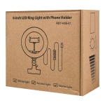 CABLETIME φωτιστικό δαχτυλίδι LED CT-LRL6-PB με μίνι τρίποδα & σφιγκτήρα, βάση smartphone, Φ16cm - Image 4