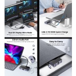 ORICO docking station DM-5P, 5 θυρών, USB-C σύνδεση, 100W PD, 4K, μαύρο - Image 2