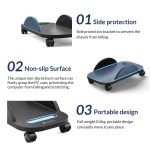 IAMAKER βάση PC DND2 με ροδάκια, universal, 22x47cm, μαύρη - Image 4