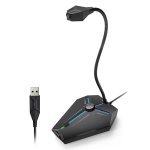 CMTECK επιτραπέζιο μικρόφωνο G006Plus με εύκαμπτο βραχίονα, omnidirectional, USB, μαύρο