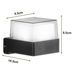 POWERTECH LED φωτιστικό τοίχου HLL-0157, 7W, 4000K, 560lm, IP65, μαύρο - Image 4